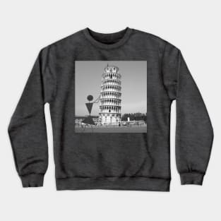 Warli woman at the Leaning Tower of Pisa Crewneck Sweatshirt